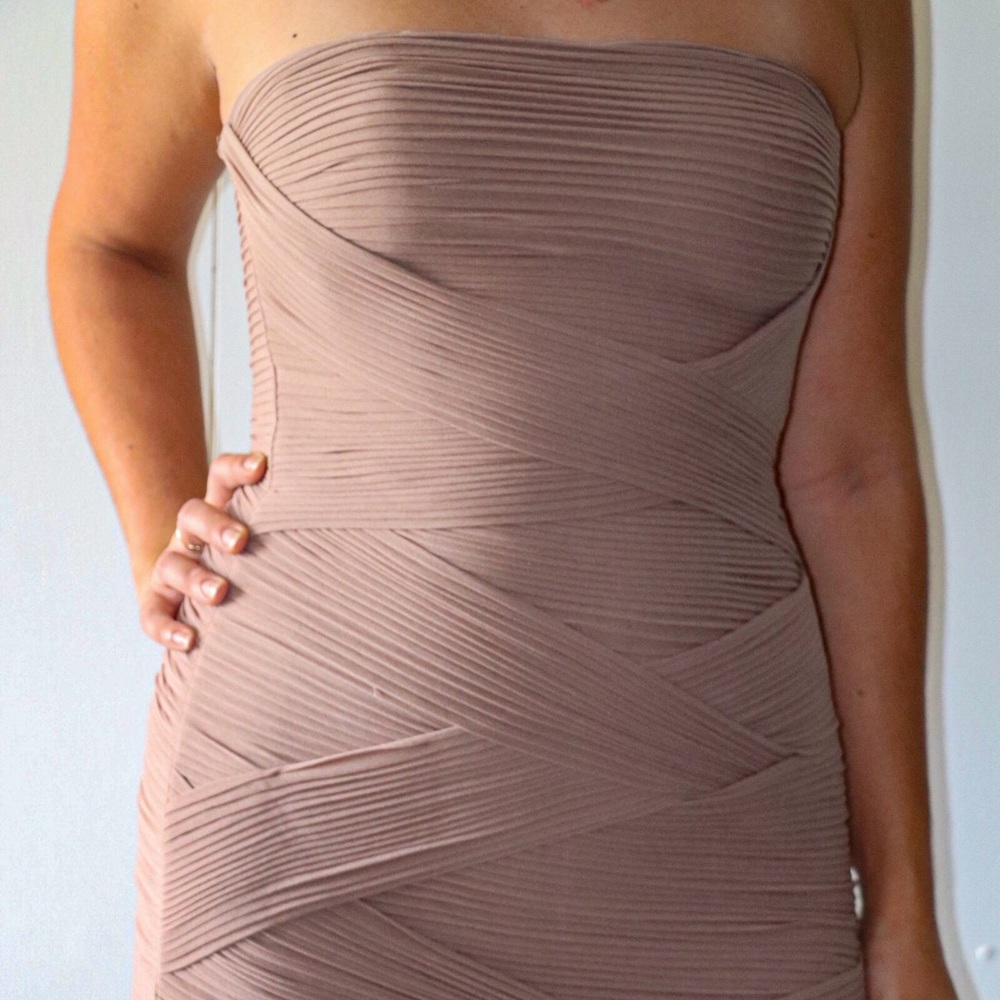 BCBGMAXAZRIA Nude Bandage Cocktail Dress BNWT